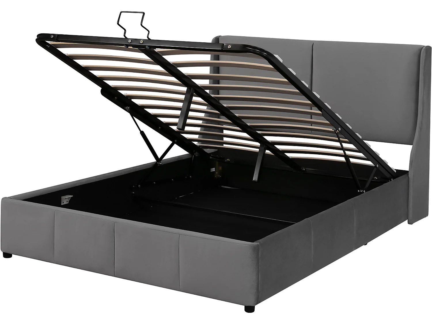 Lit coffre - lit fonctionnel hydraulique 140 x 200 gris - Sweiko