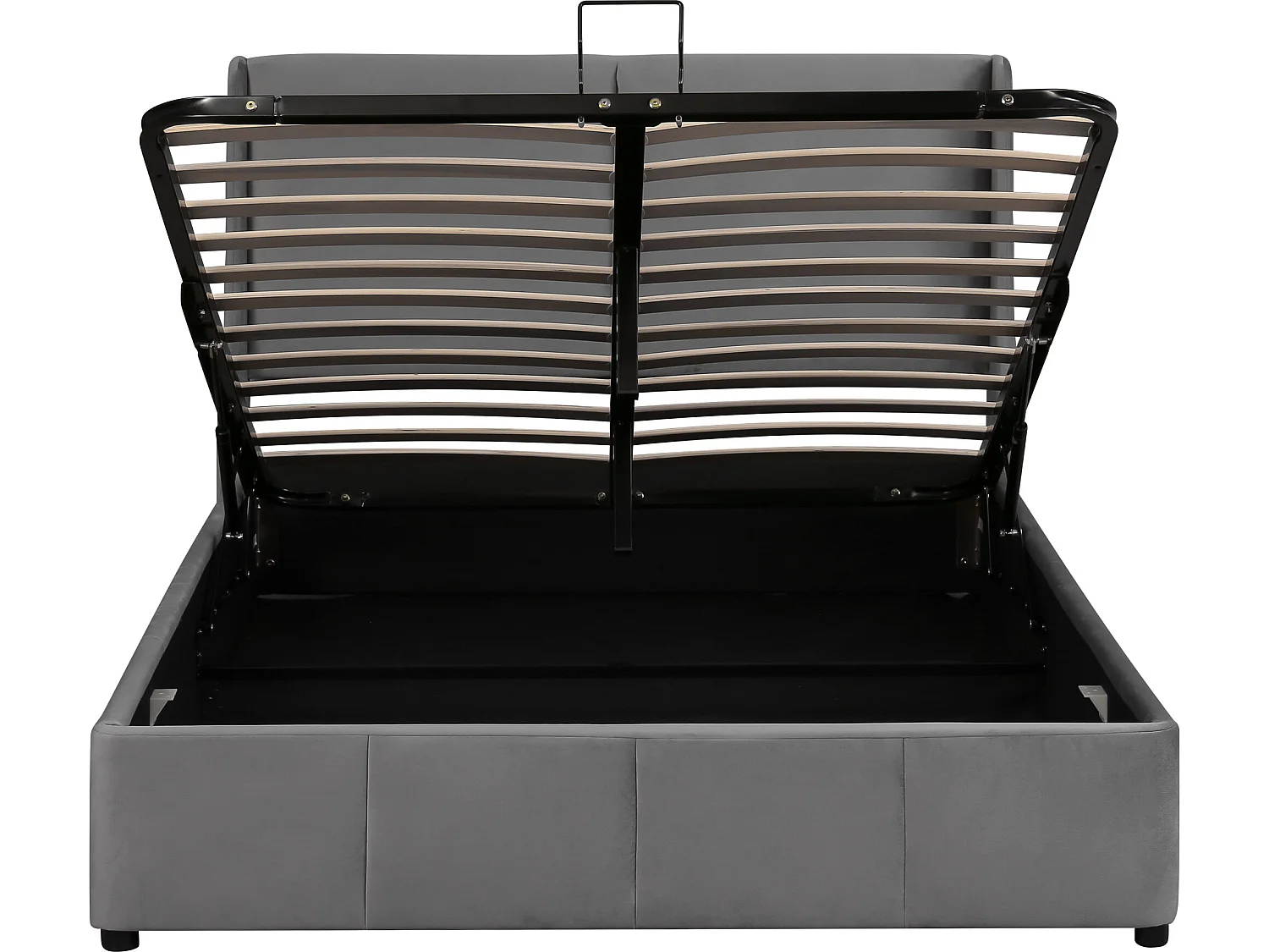 Lit coffre - lit fonctionnel hydraulique 140 x 200 gris - Sweiko