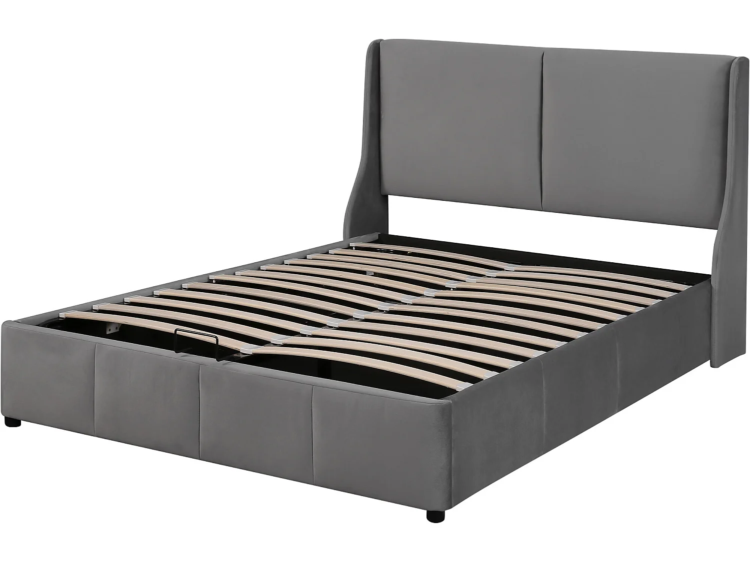 Lit coffre - lit fonctionnel hydraulique 140 x 200 gris - Sweiko