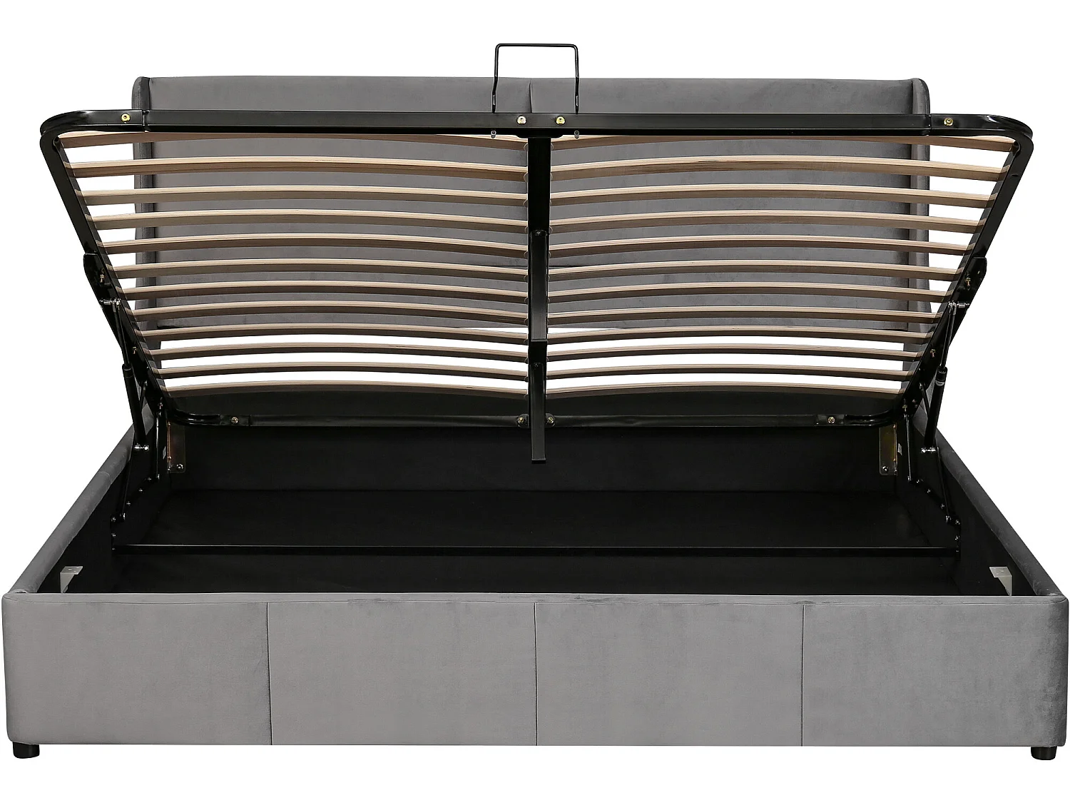 Lit coffre lit double lit fonctionnel hydraulique 180 x 200 - gris - Sweiko