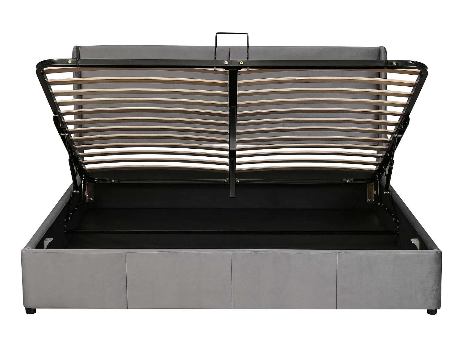 Lit coffre lit double lit fonctionnel hydraulique 180 x 200 - gris - Sweiko