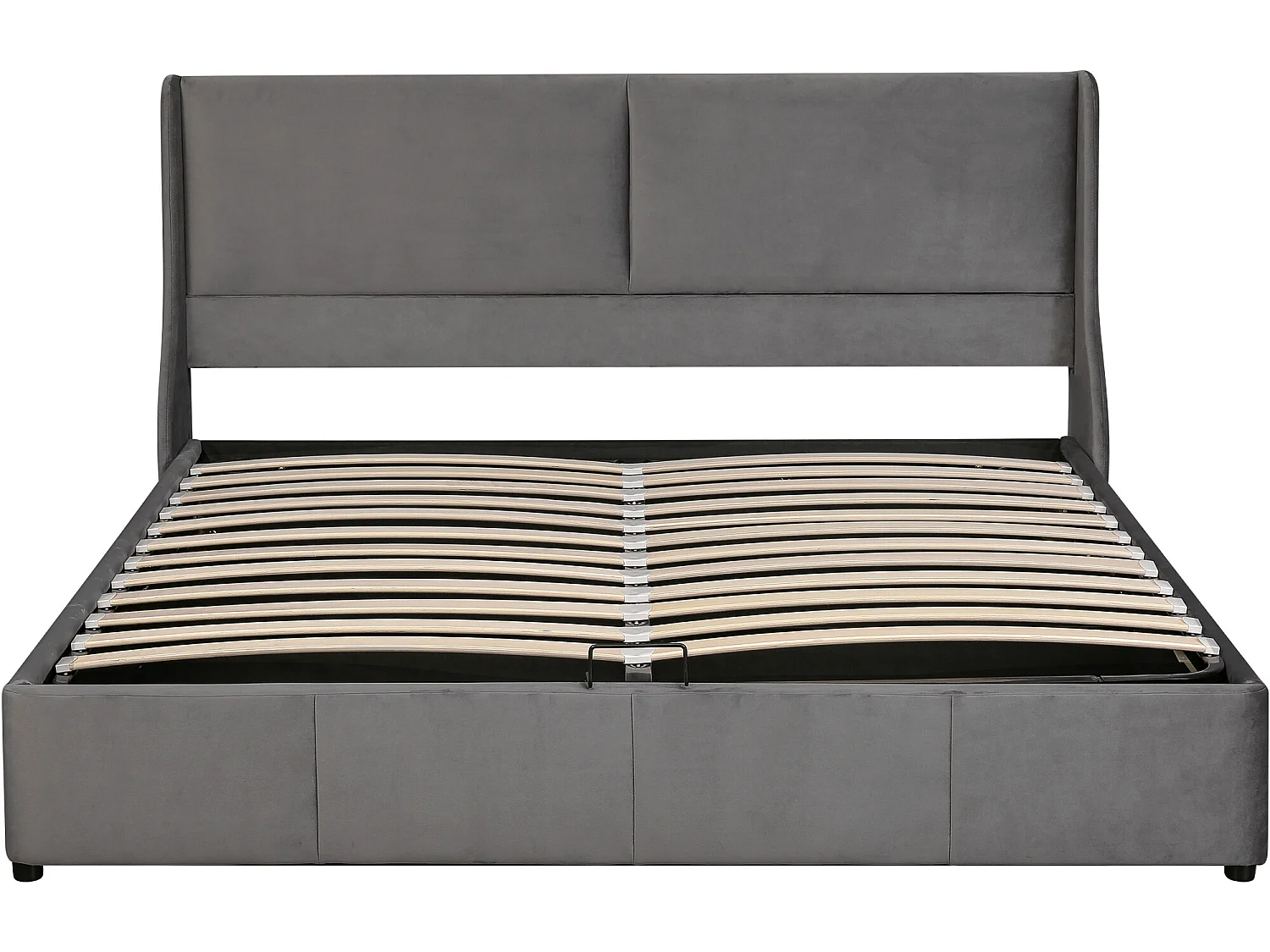 Lit coffre lit double lit fonctionnel hydraulique 180 x 200 - gris - Sweiko