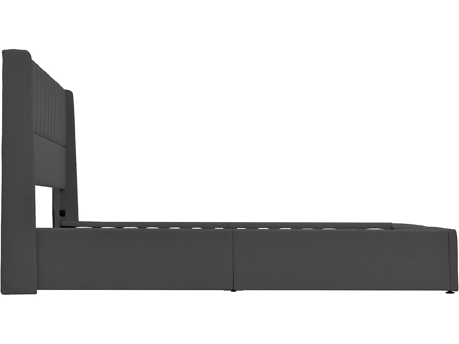 Lit coffre 140x200cm avec sommier à lattes relevable  - Gris - Sweiko