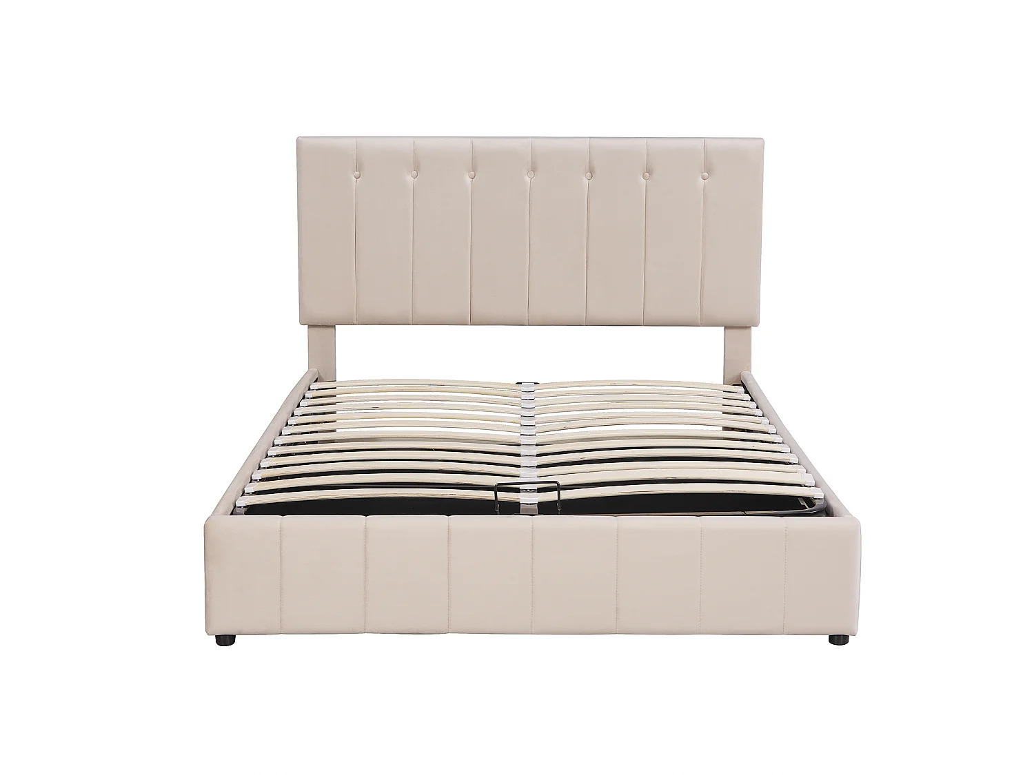 Lit coffre  Lit rembourré 140x200 lit double avec rangement - beige foncé - Sweiko