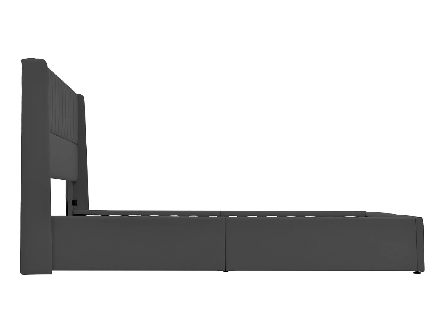 Lit coffre 160x200cm avec sommier à lattes relevable  - Gris - Sweiko