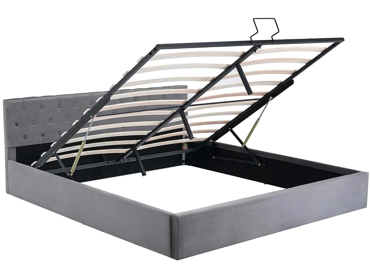 Lit coffre 180 x 200 cm - avec espace de rangement - Gris - Sweiko