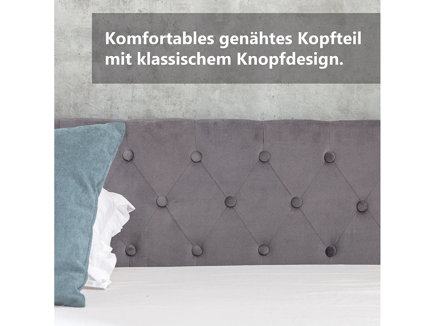 Lit coffre 180 x 200 cm - avec espace de rangement - Gris - Sweiko