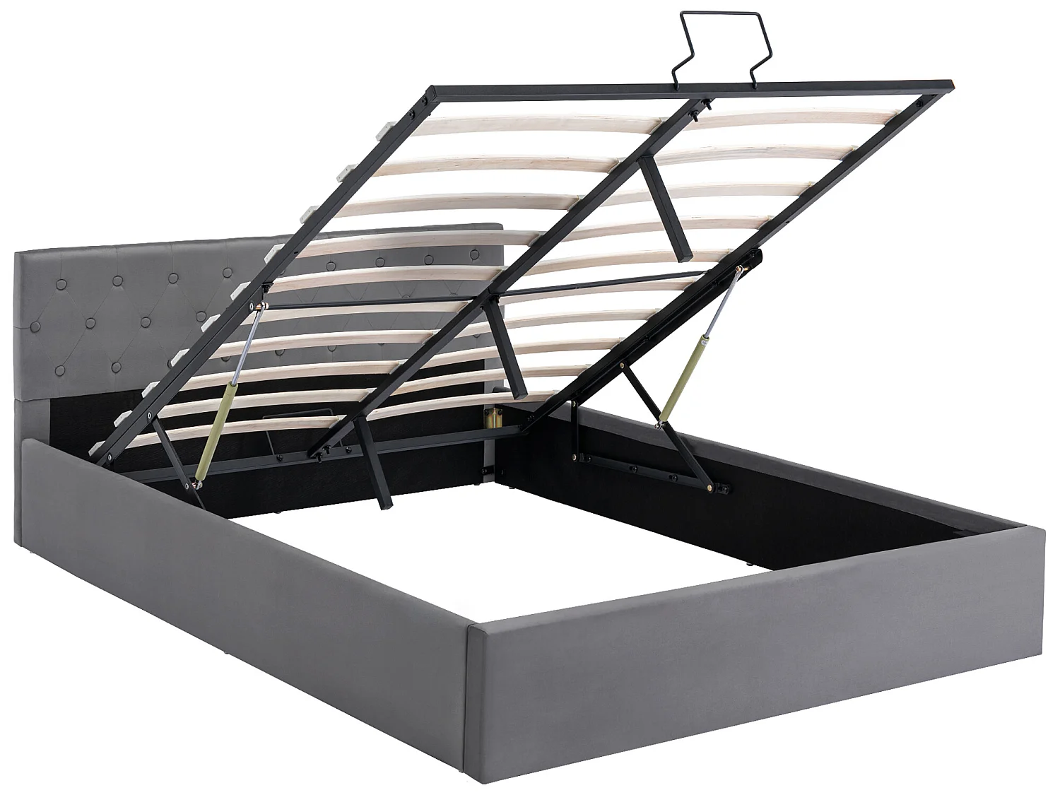 Lit coffre 140 x 200 cm - avec espace de rangement - Gris - Sweiko