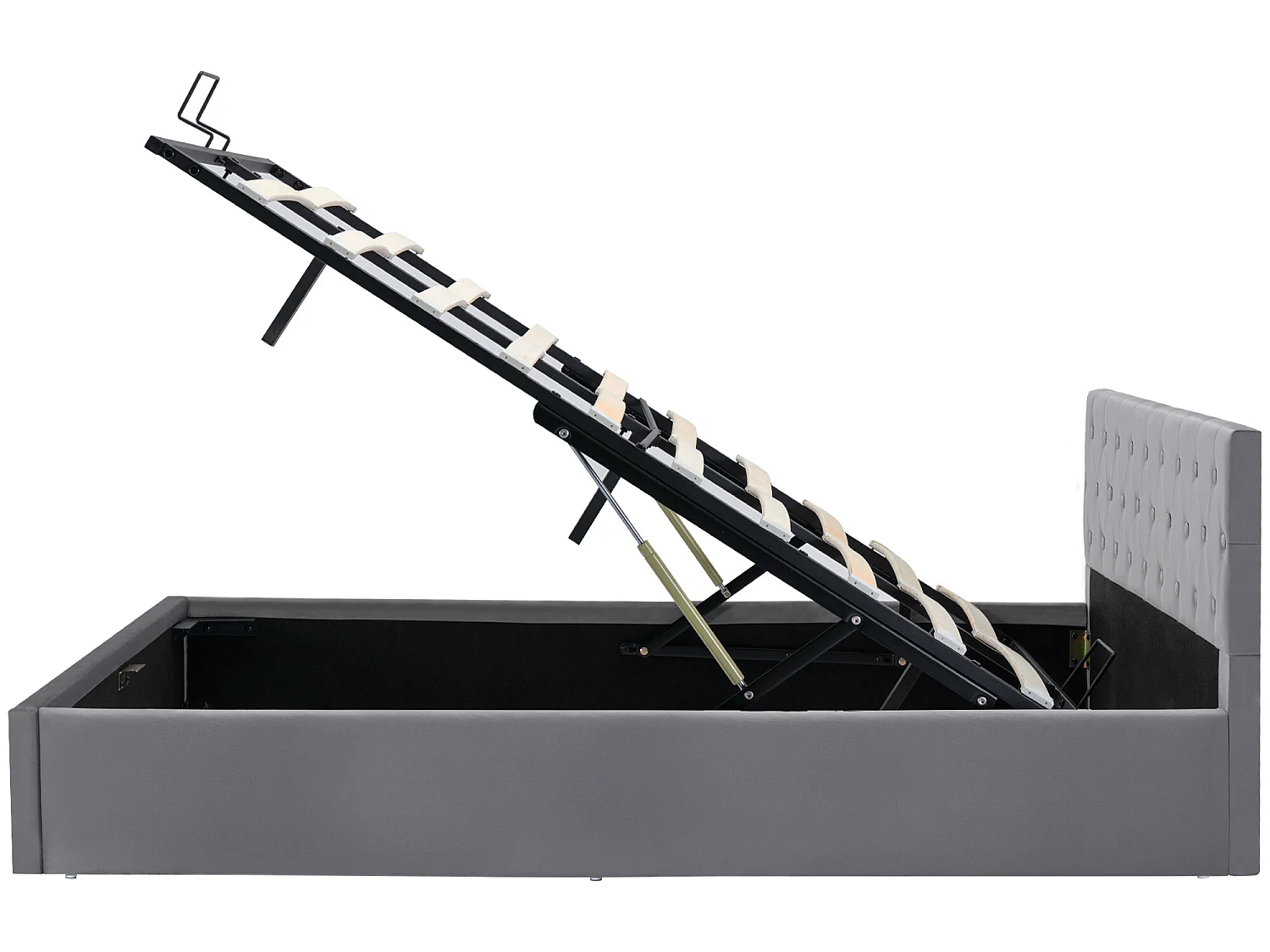 Lit coffre 140 x 200 cm - avec espace de rangement - Gris - Sweiko