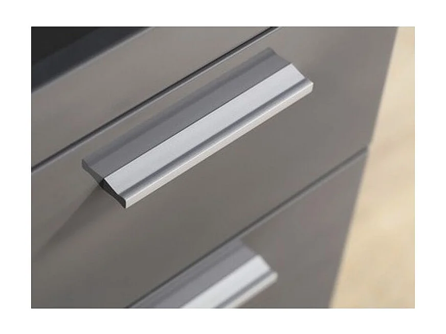 Meuble haut gris brillant 1 porte Kelia 37cm