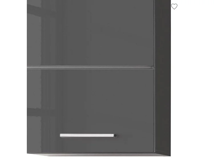 Meuble haut gris brillant 1 porte Kelia 37cm