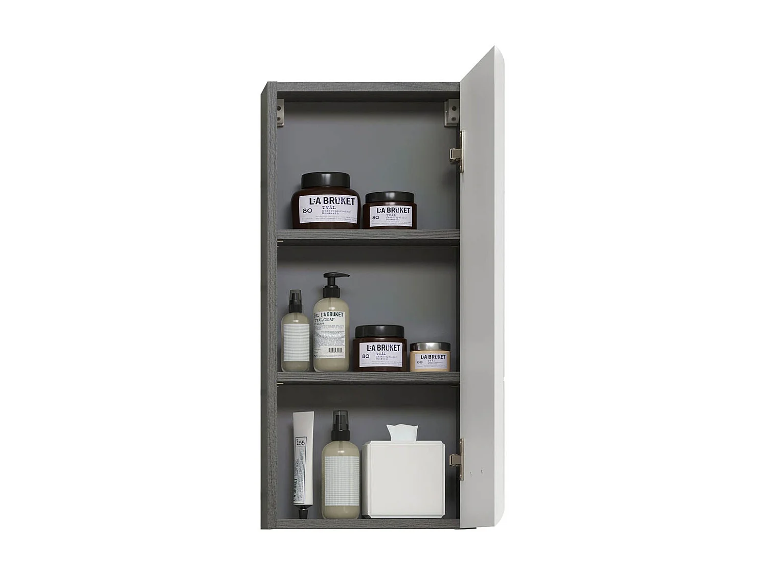 Meuble haut - Mélaminé - Blanc-Gris - 35 - 75 - 16 cm