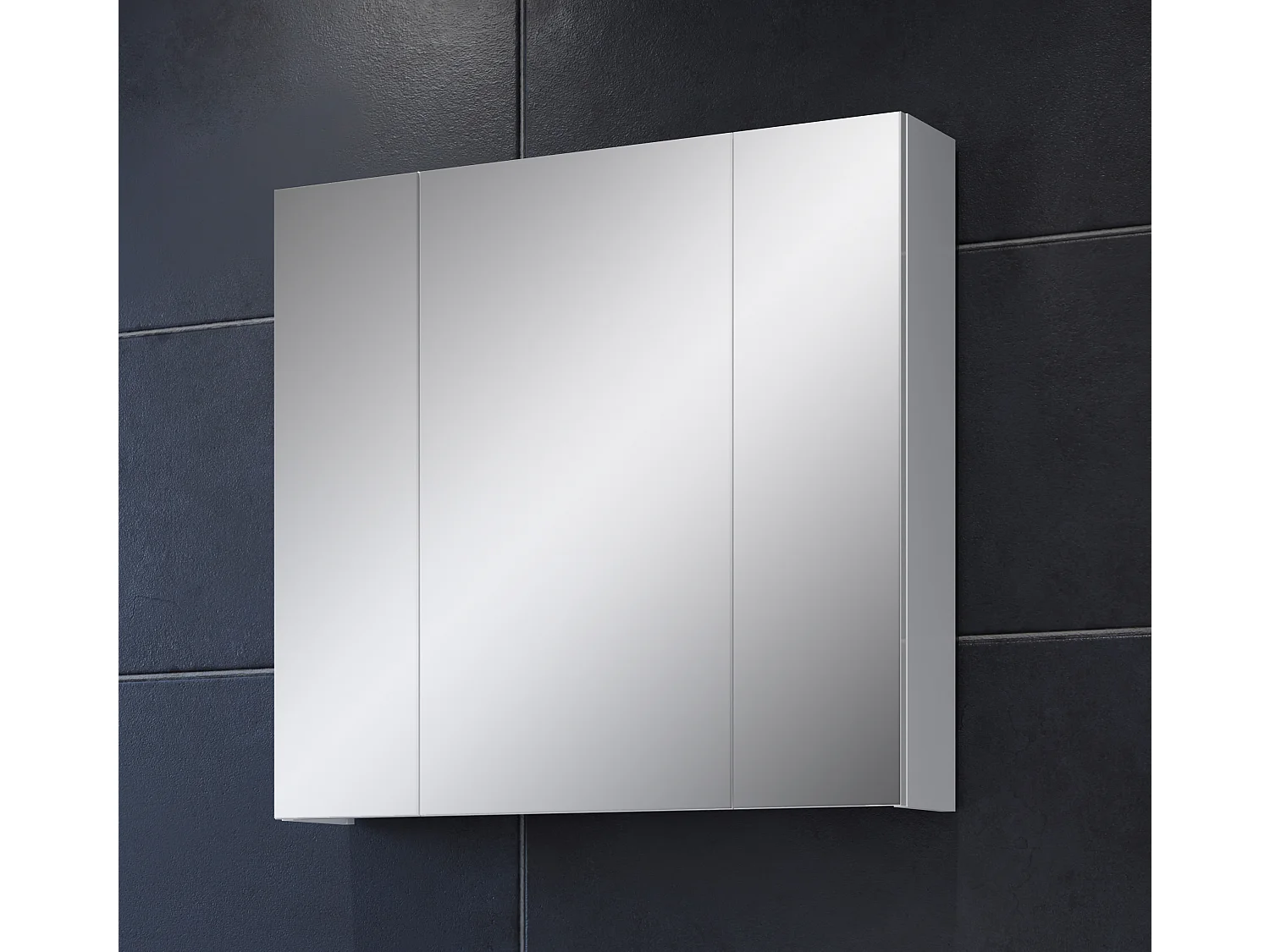 Botiquín blanco con espejo Divone 80 cm