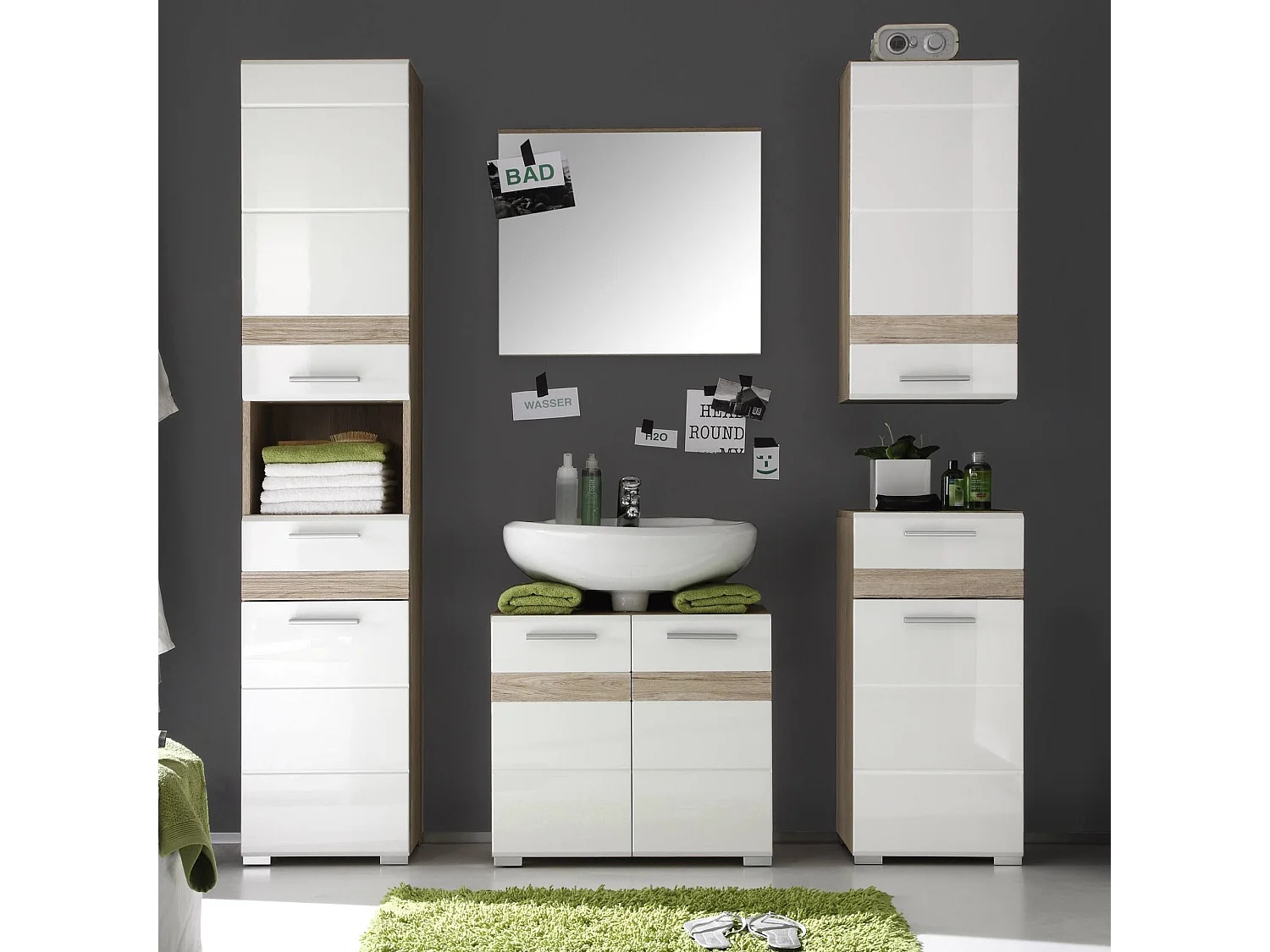 Miroir mural rectangulaire chêne clair Varok 60cm