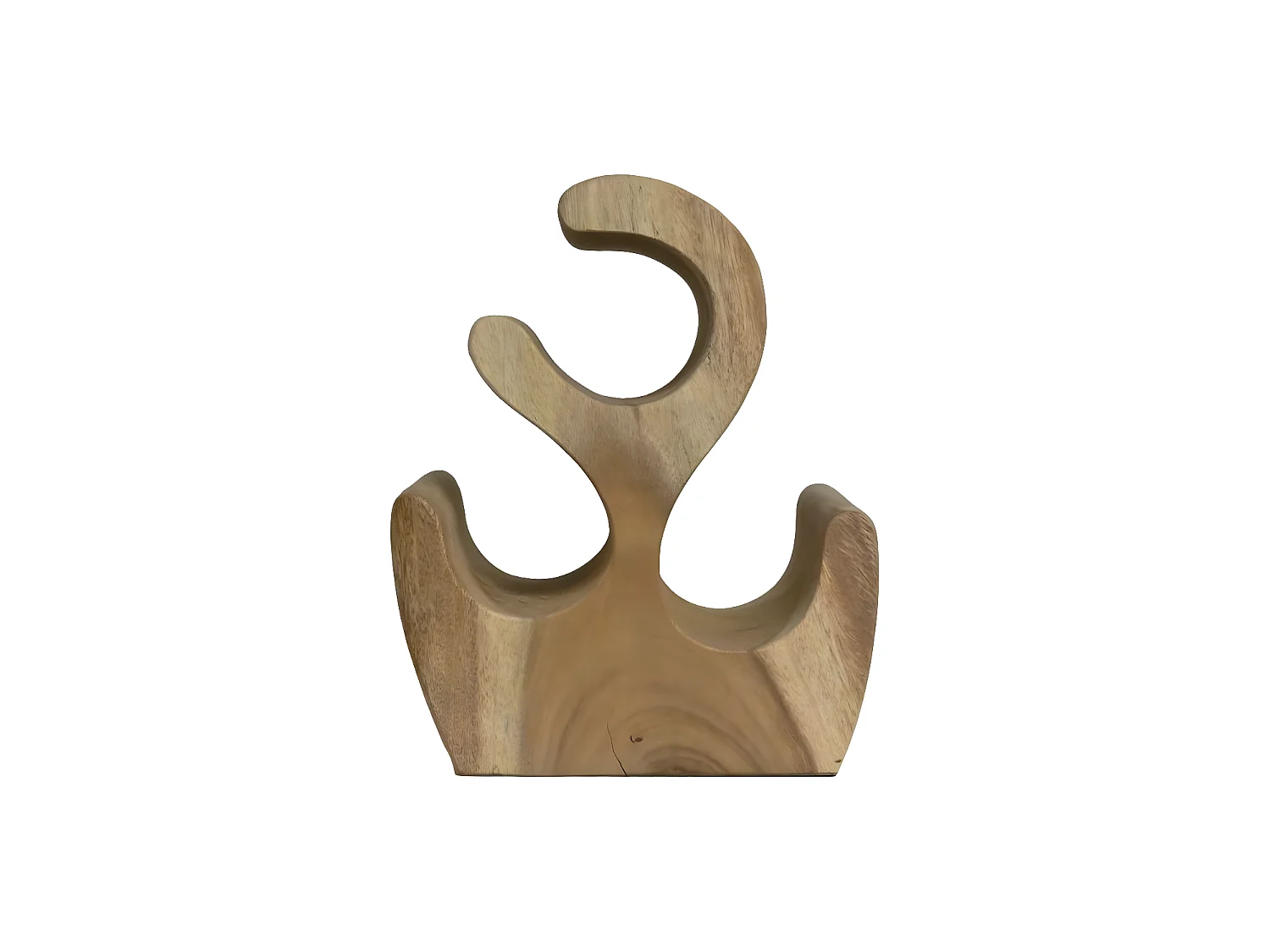 Porte-bouteille 3 bouteilles SH  Bois de munggur - Coloris naturel - 27x20x72 cm