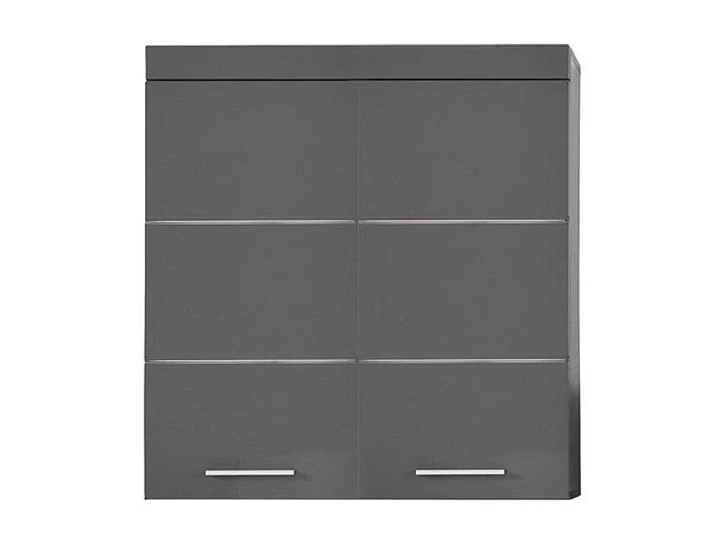 Meuble haut de salle de bain 2 portes gris brillant Kelia 73cm