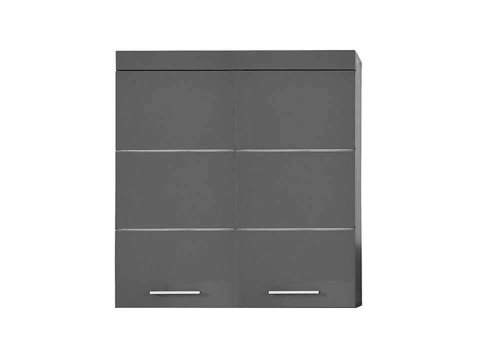 Meuble haut de salle de bain 2 portes gris brillant Kelia 73cm