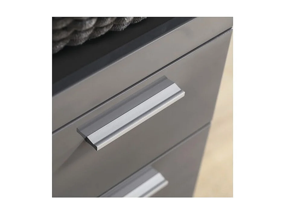 Meuble haut de salle de bain 2 portes gris brillant Kelia 73cm