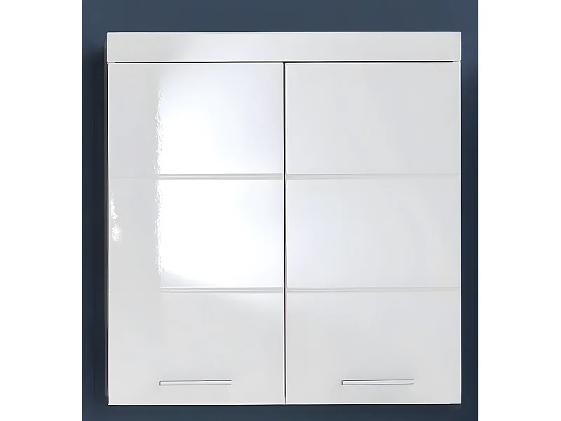 Meuble haut salle de bain mélaminé blanc. L - H - P : 73 | 77 | 23 cm