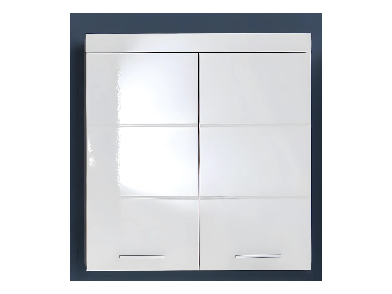 Meuble haut salle de bain mélaminé blanc. L - H - P : 73 | 77 | 23 cm