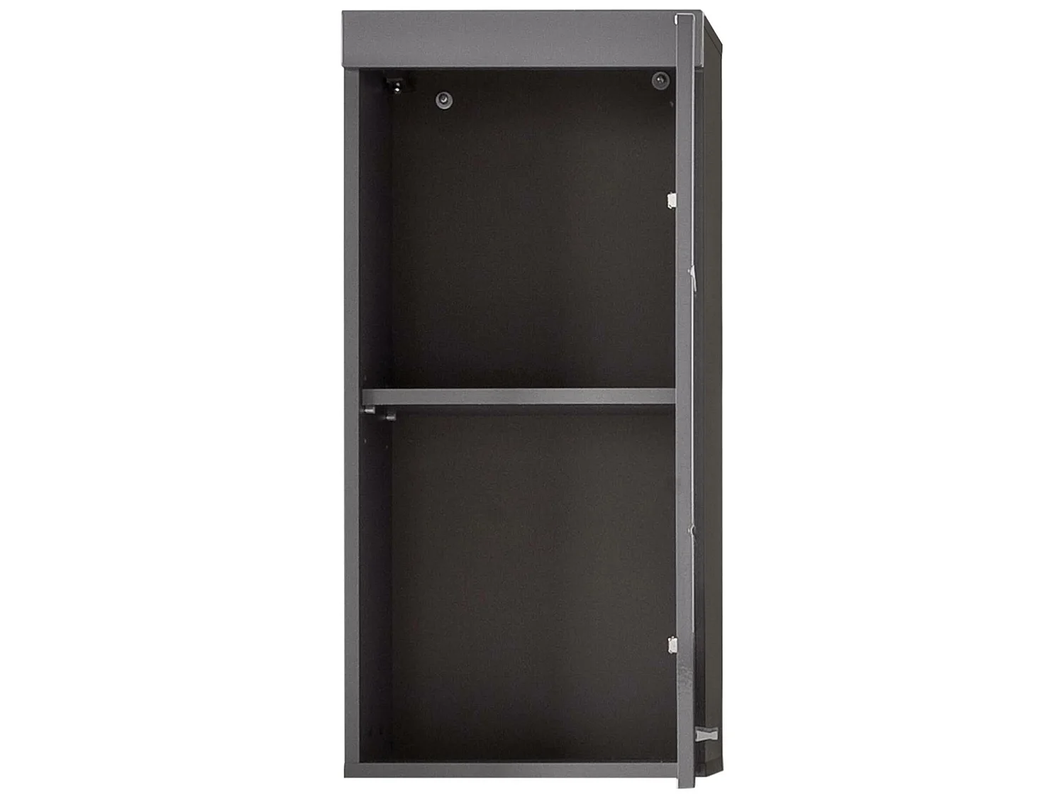 Meuble haut salle de bain mélaminé gris brillant.  L - H - P : 37 | 77 | 23 cm