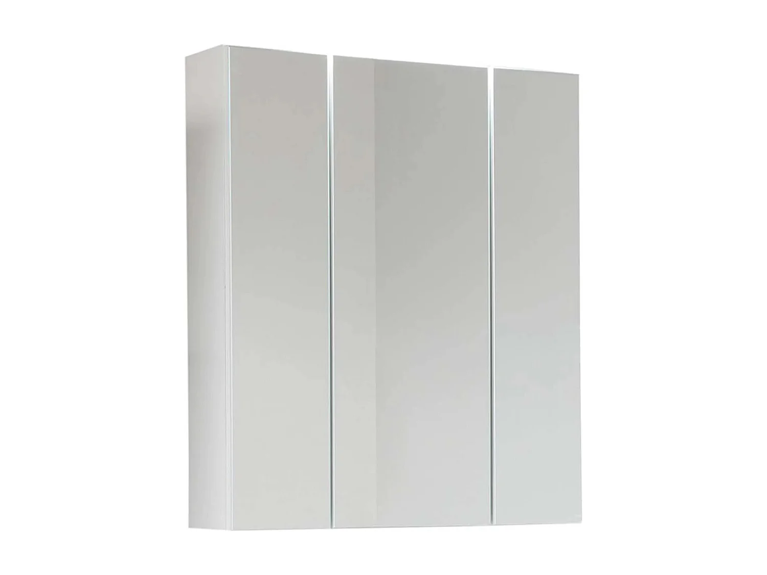 Armoire de toilette 3 portes mélaminé blanc avec miroir Micko