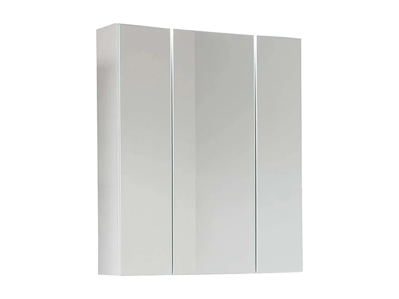 Armoire de toilette 3 portes mélaminé blanc avec miroir Micko