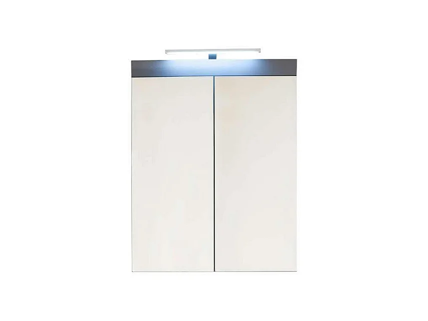 Meuble haut éclairage non inclus- Mélaminé - Gris - 60 - 77 - 17 cm