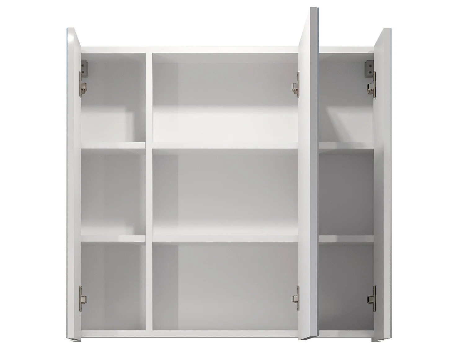 Meuble haut avec miroir - Mélaminé - Blanc - 80 - 75 - 16 cm