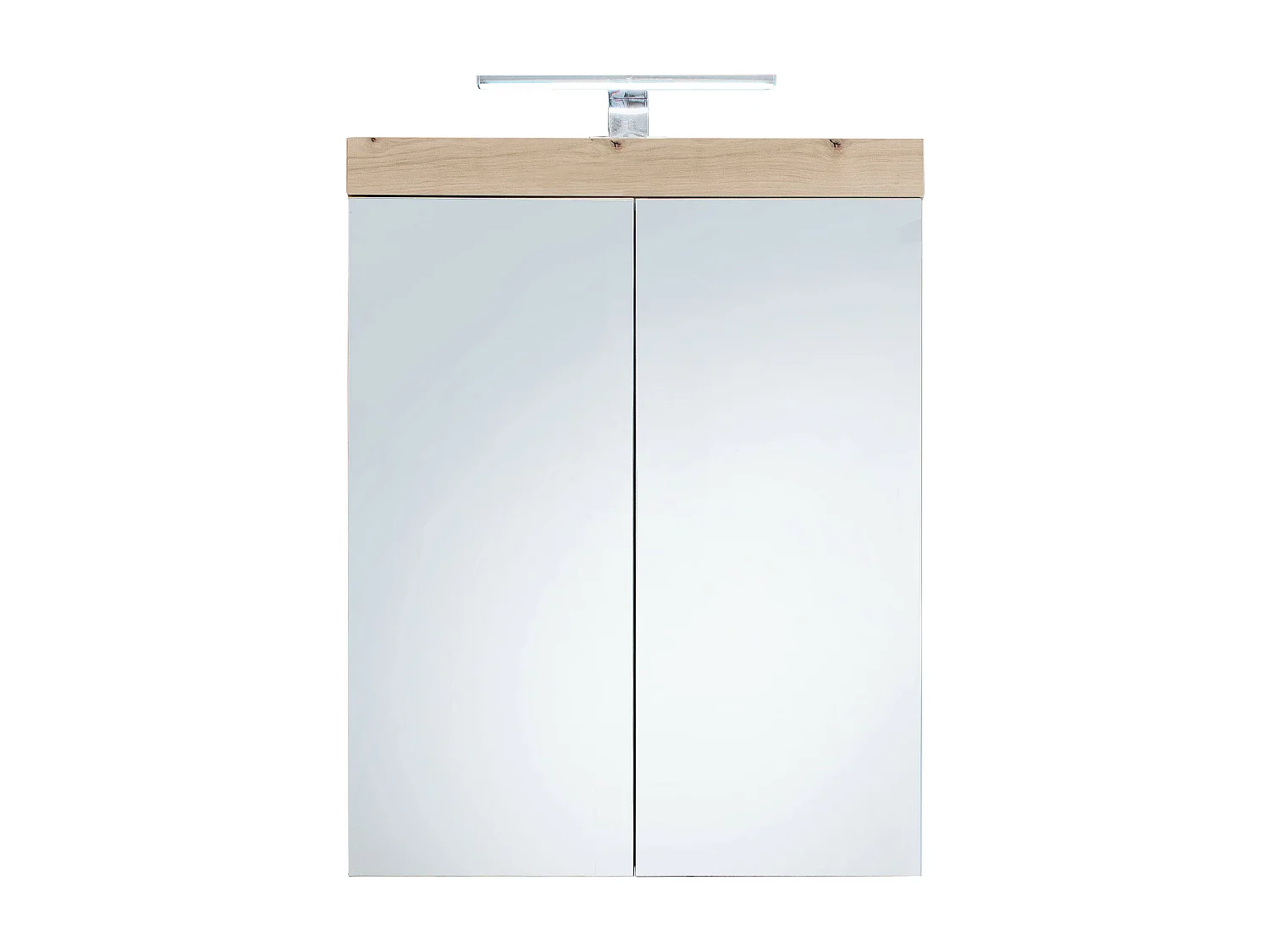 Meuble haut avec éclairage LED - Mélaminé - Naturel - 60 - 77 - 17 cm