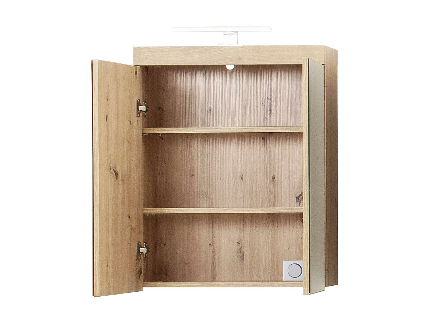 Meuble haut avec éclairage LED - Mélaminé - Naturel - 60 - 77 - 17 cm