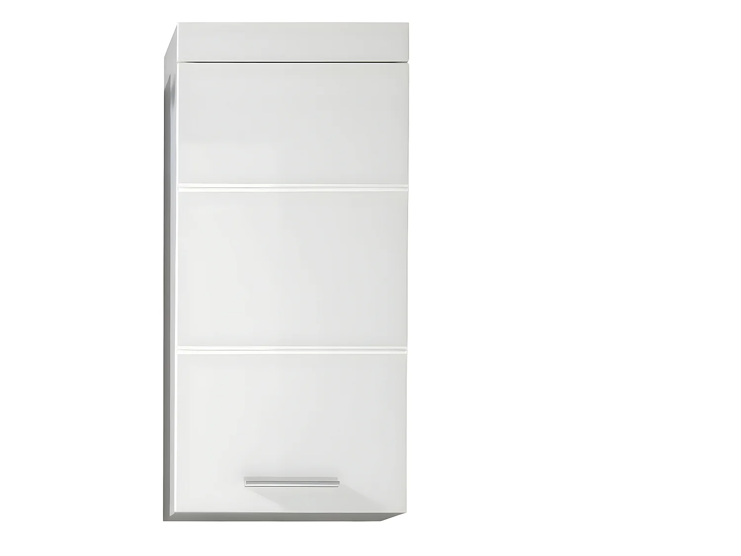 Meuble haut salle de bain mélaminé blanc brillant. L - H - P : 37 | 77 | 23 cm