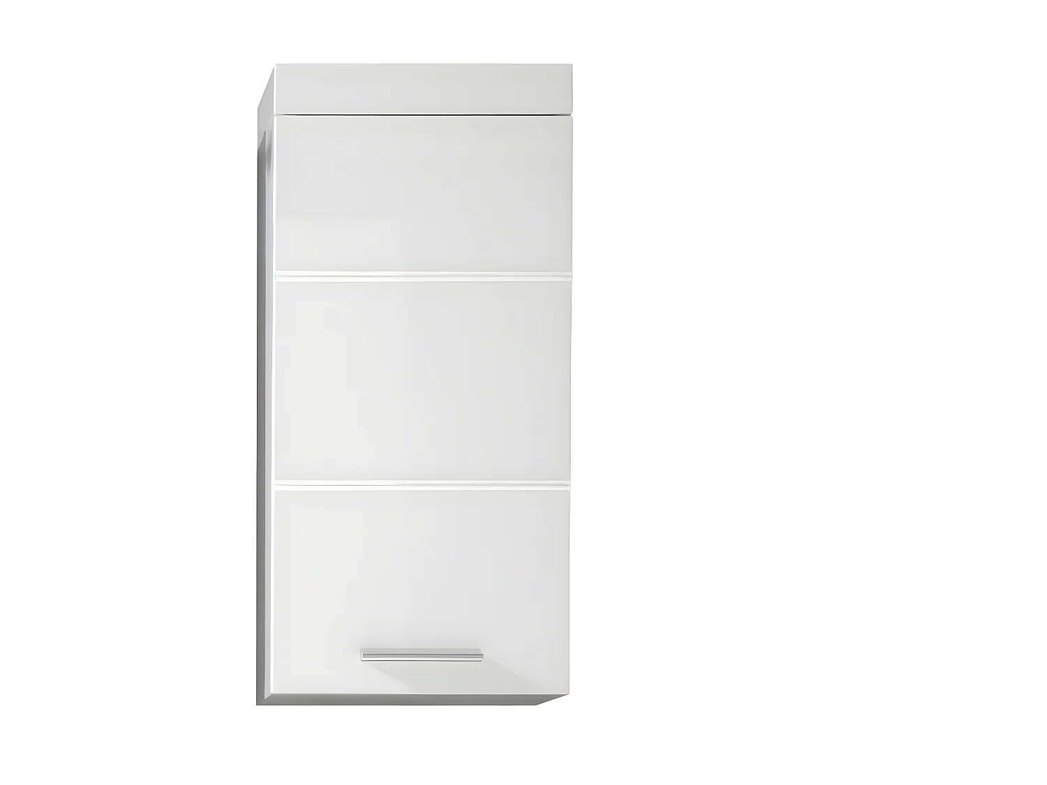 Meuble haut salle de bain mélaminé blanc brillant. L - H - P : 37 | 77 | 23 cm