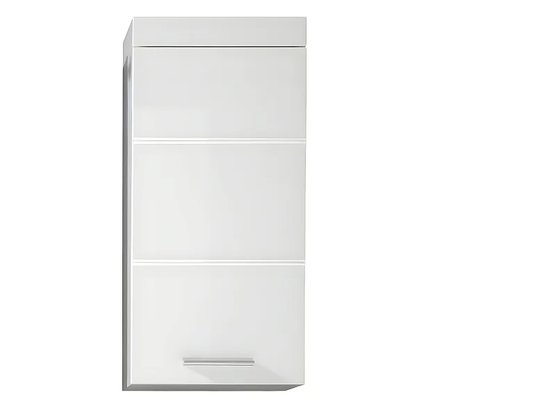 Meuble haut salle de bain mélaminé blanc brillant. L - H - P : 37 | 77 | 23 cm