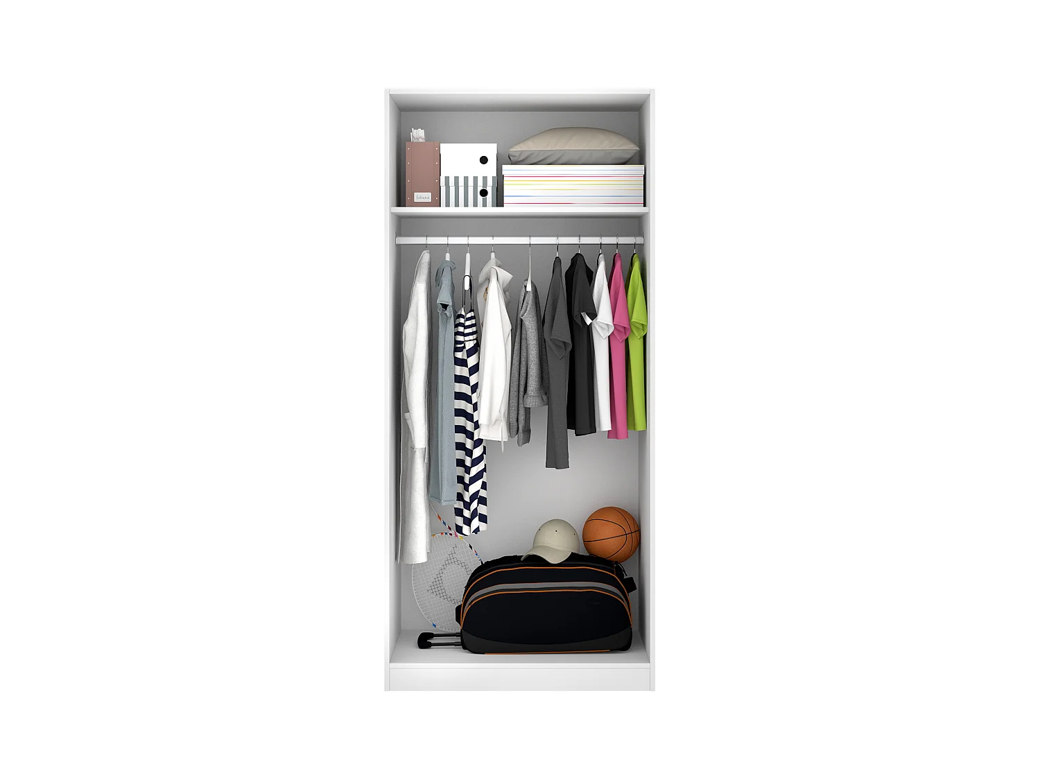 Armario de 2 puertas - Ancho 81 cm - Blanco - LISTOWEL