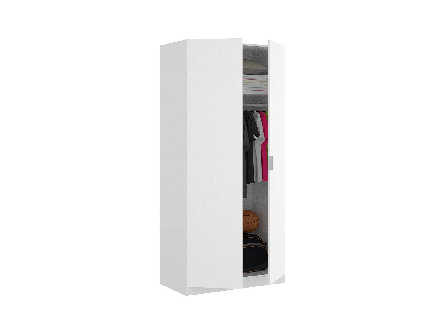 Armario de 2 puertas - Ancho 81 cm - Blanco - LISTOWEL