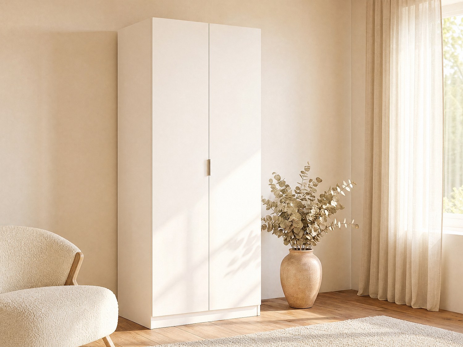 Kleiderschrank mit 2 Türen - 81 cm - Weiß - LISTOWEL
