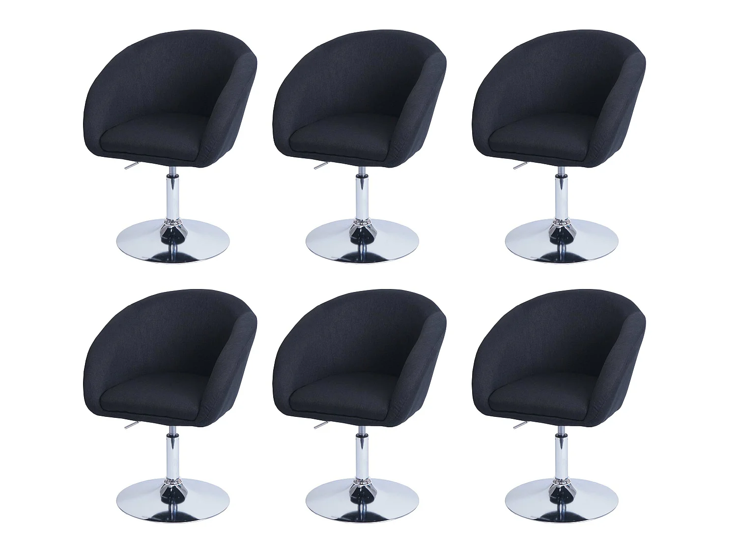 MCW-F19 eetkamerstoel (set van 6),  stof/textiel antraciet