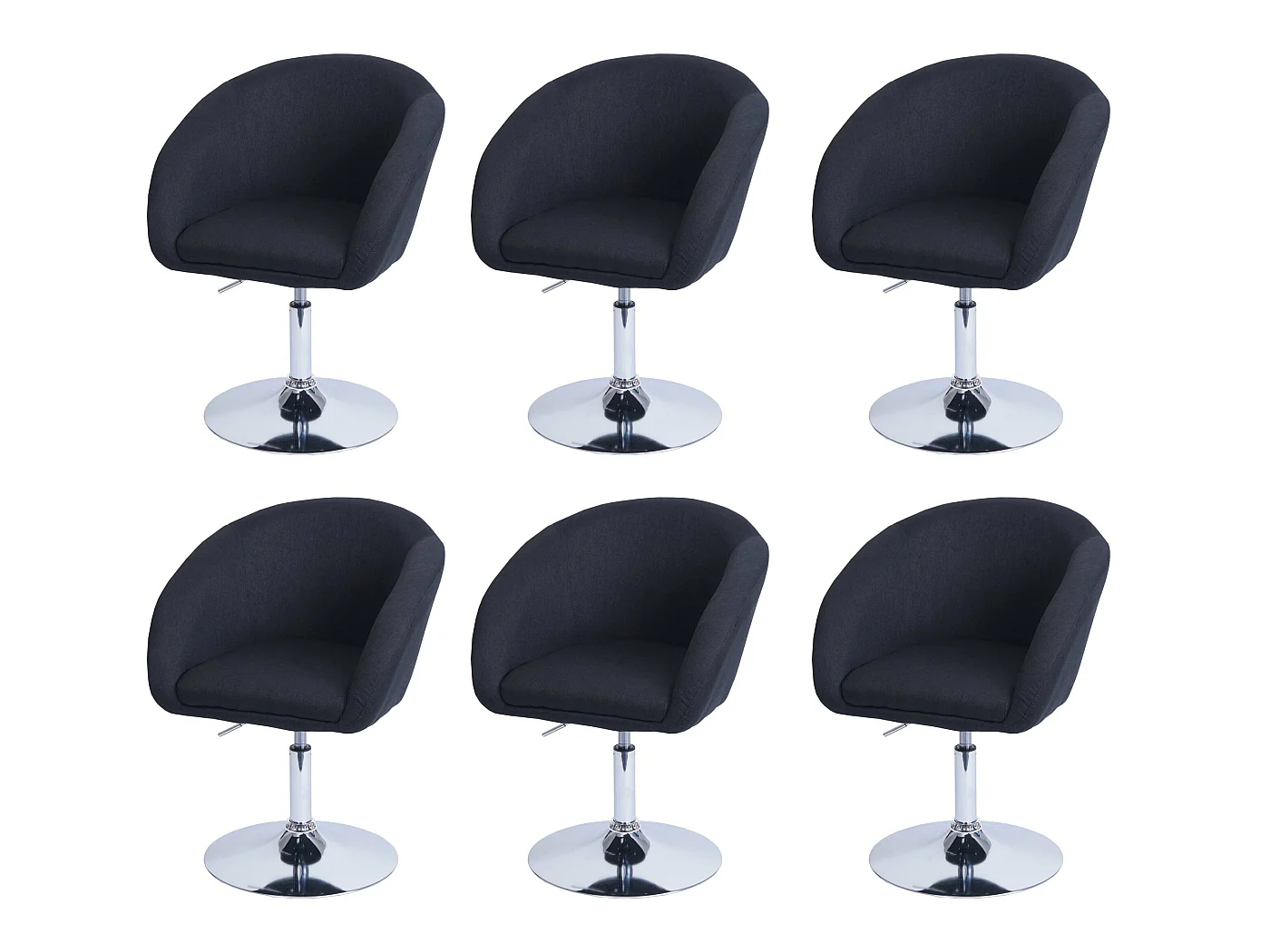 MCW-F19 eetkamerstoel (set van 6),  stof/textiel antraciet