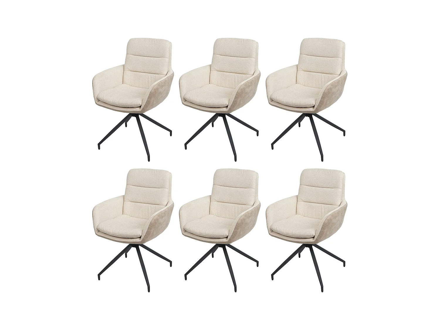 Chaise de salle à manger MCW-K32 (lot de 6),  crème-beige