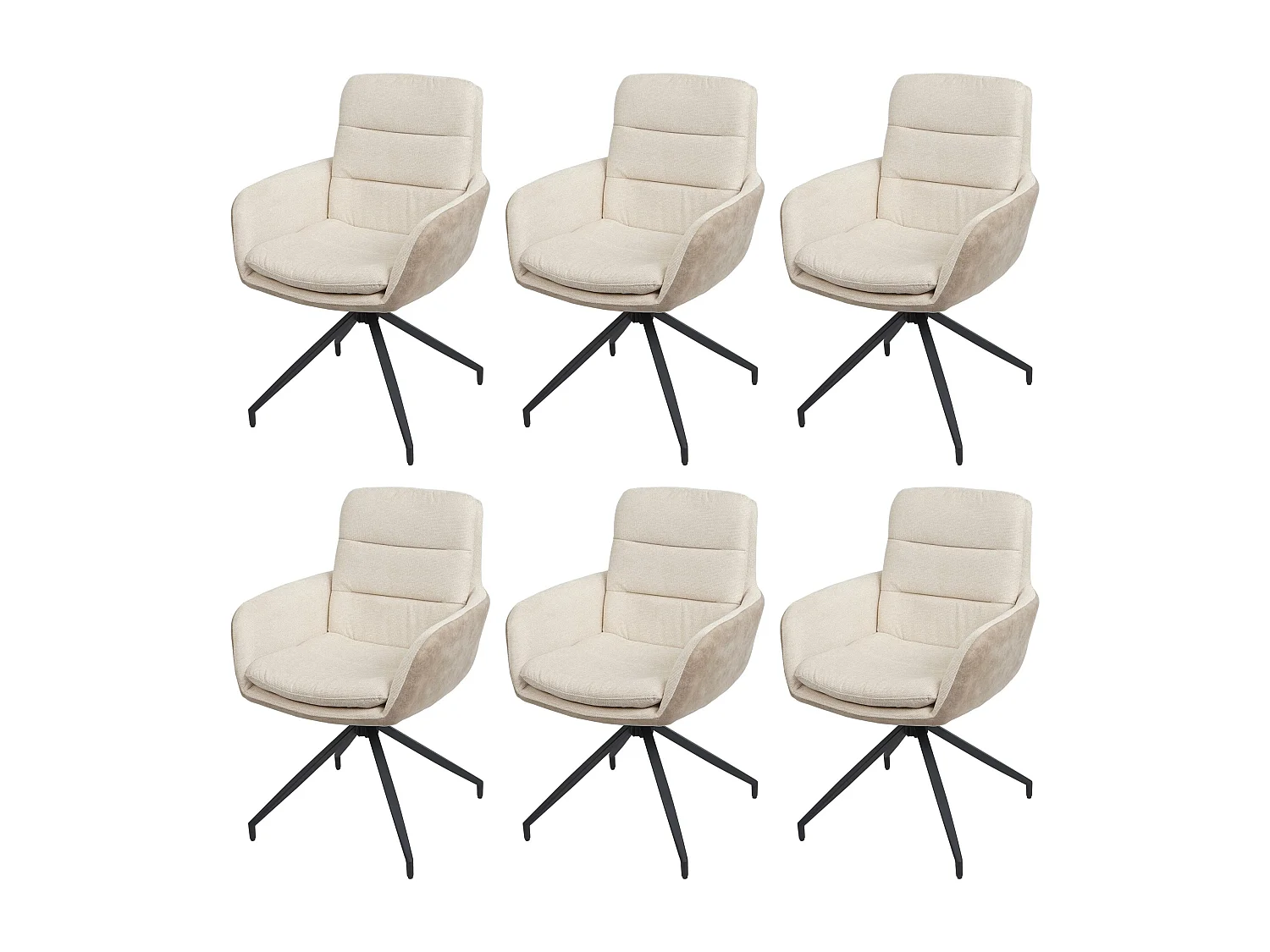 Chaise de salle à manger MCW-K32 (lot de 6),  crème-beige