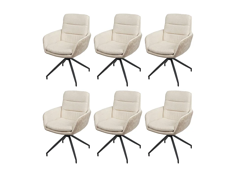 MCW-K32 eetkamerstoel (set van 6),  crème-beige