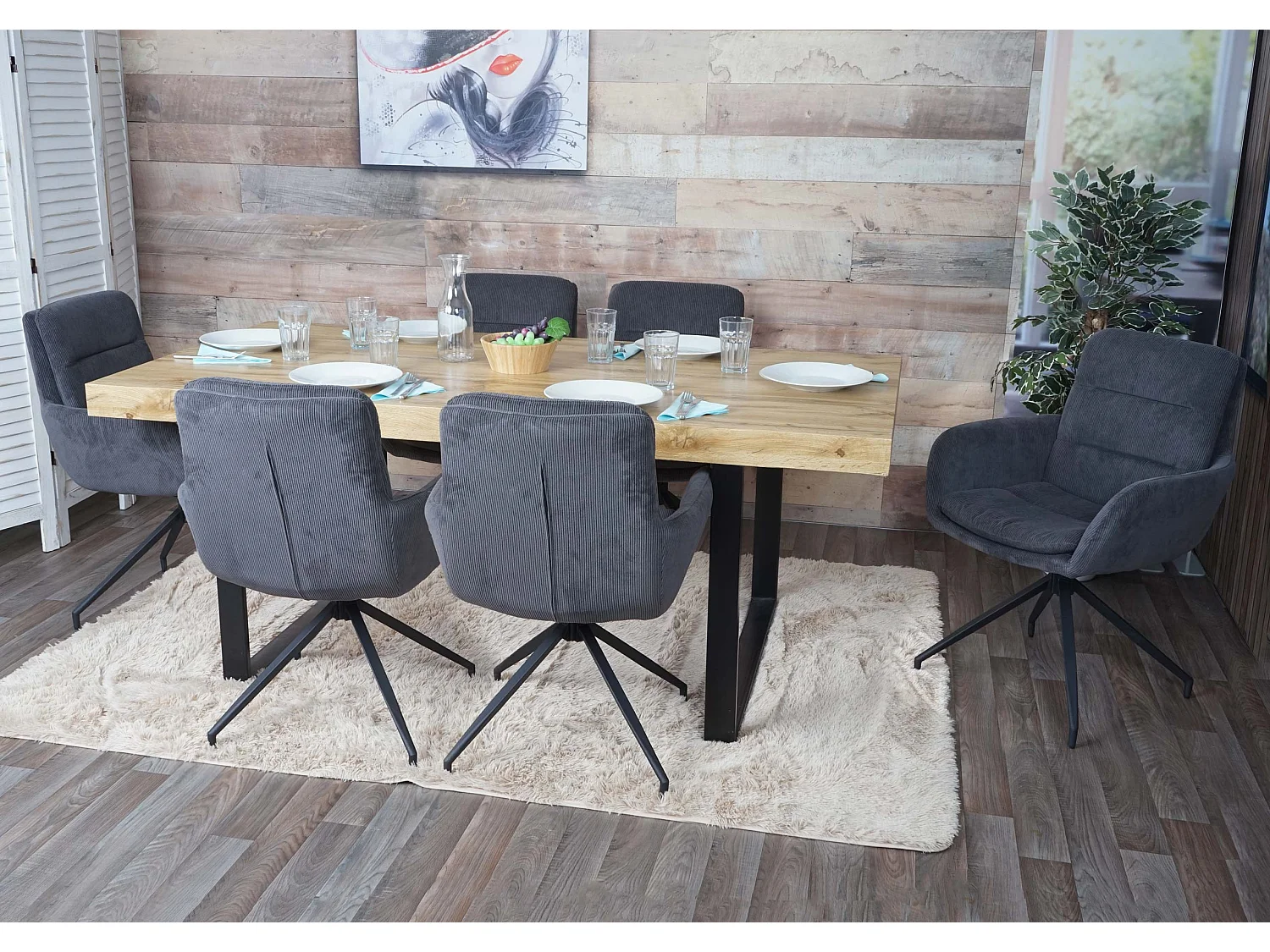 Cadeira de jantar MCW-K32 (conjunto de 6),  Cord grey