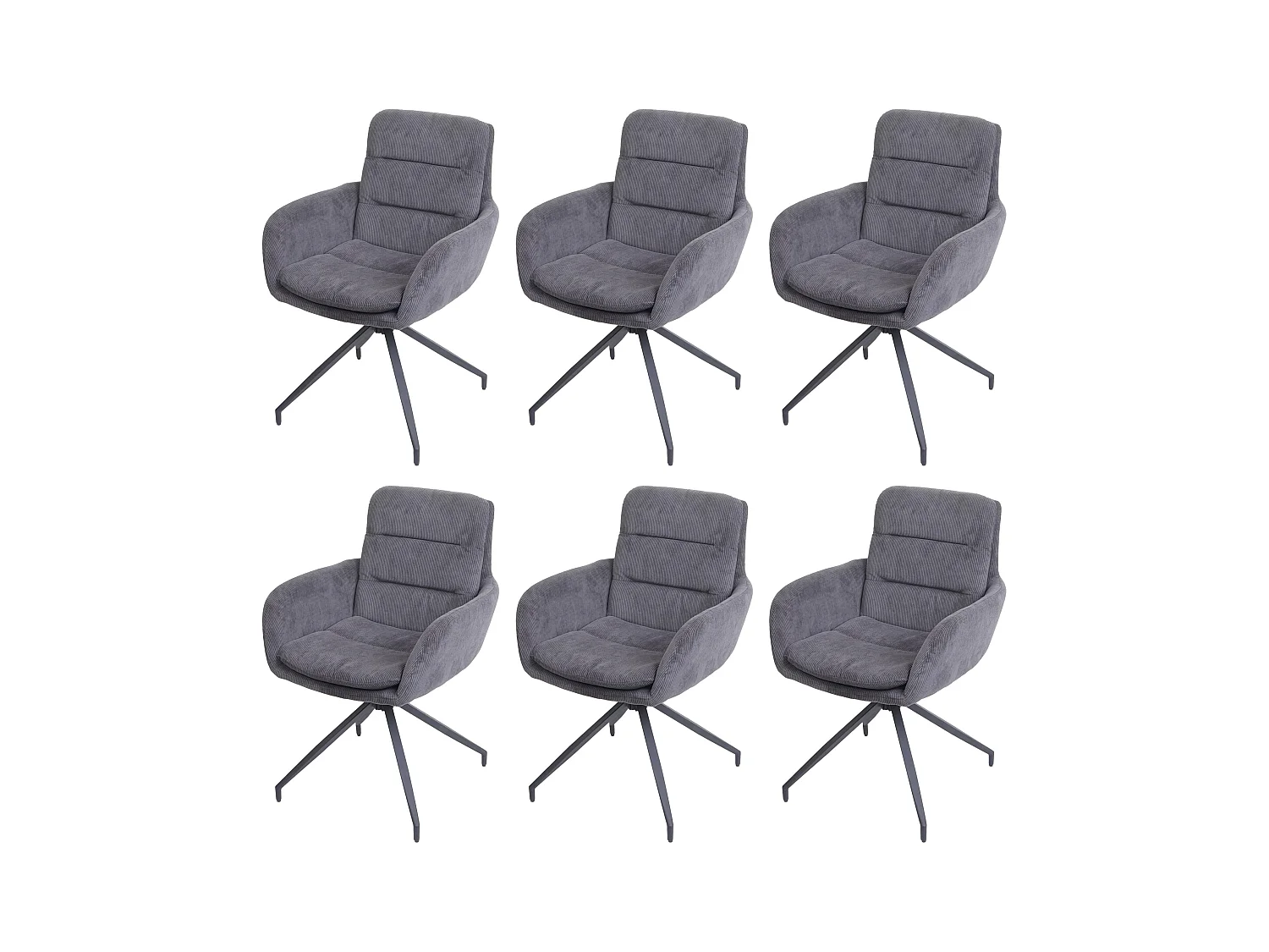 Chaise de salle à manger MCW-K32 (lot de 6),  Velours gris