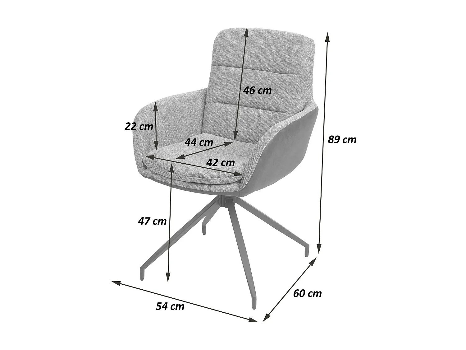 Chaise de salle à manger MCW-K32 (lot de 6),  Velours gris