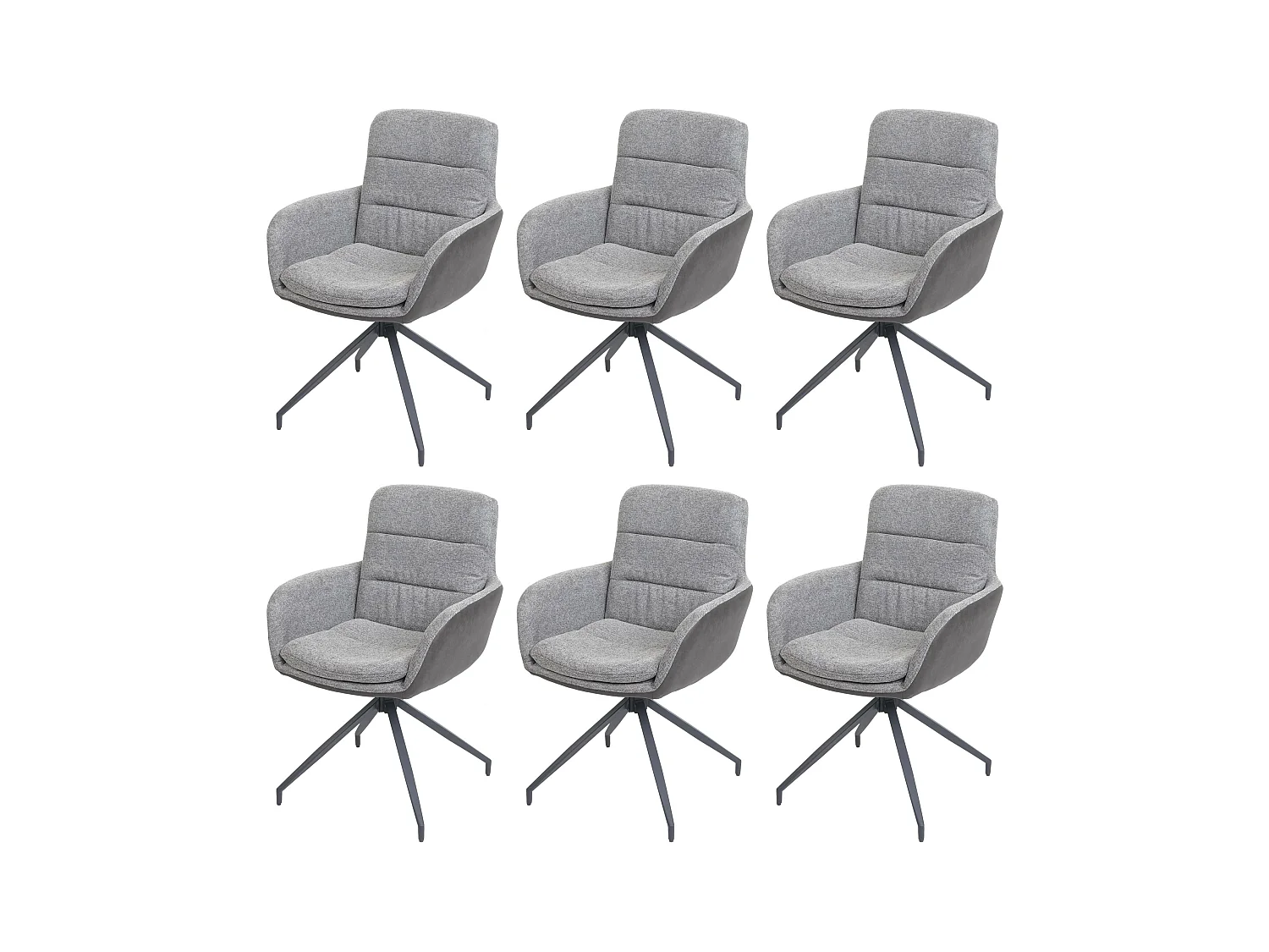 Chaise de salle à manger MCW-K32 (lot de 6),  gris-gris foncé