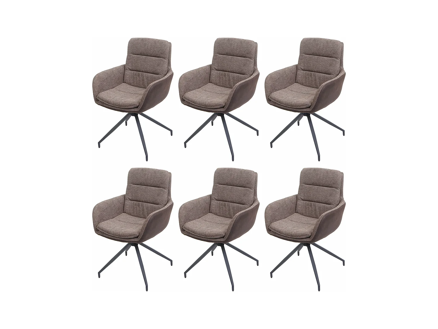Chaise de salle à manger MCW-K32 (lot de 6),  brun-brun foncé
