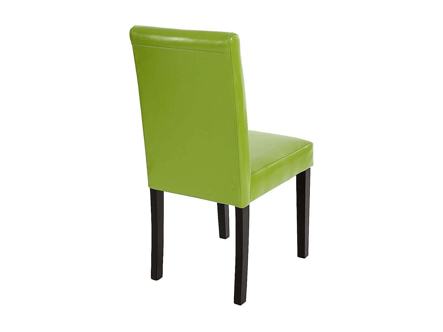 Chaise de salle à manger Littau similicuir (lot de 6),  simili-cuir, vert, pieds foncés