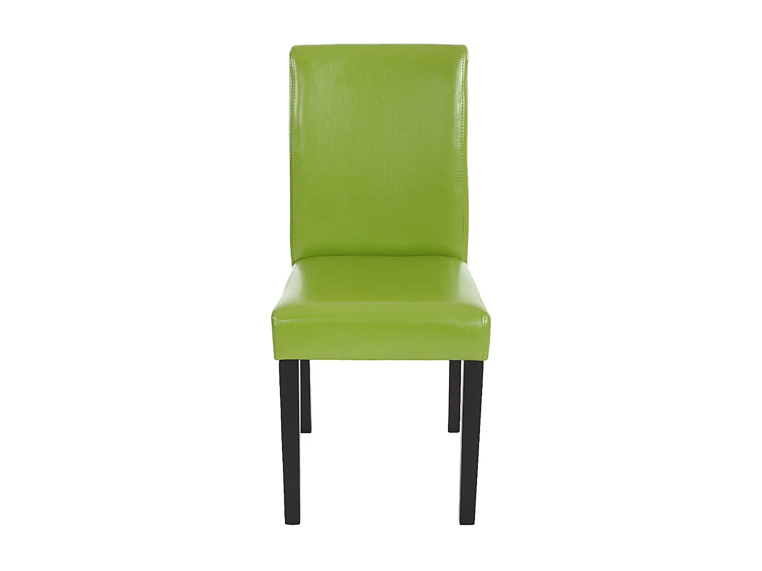 Chaise de salle à manger Littau similicuir (lot de 6),  simili-cuir, vert, pieds foncés