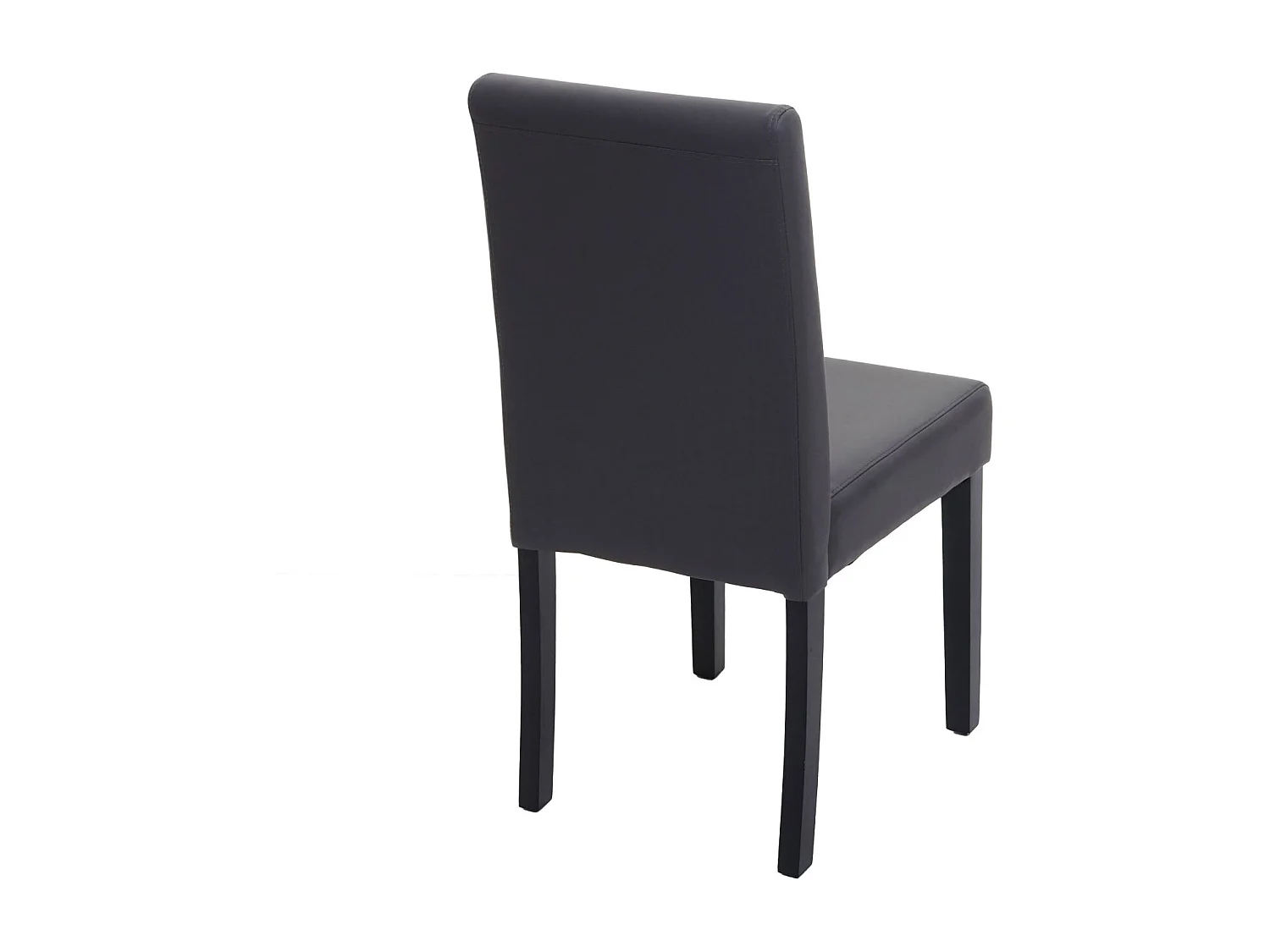 Juego de 6 sillas de comedor Littau de piel sintética,  polipiel, gris mate, patas oscuras